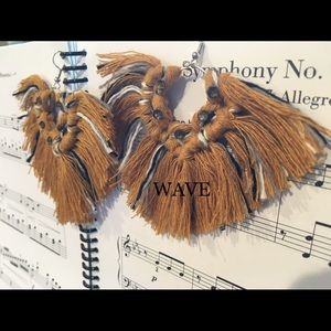 Macrame fringe earrings- custom designed,hand made